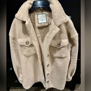 Bagatelle Teddy Button-up Shirt Jacket Shacket Oversized Small